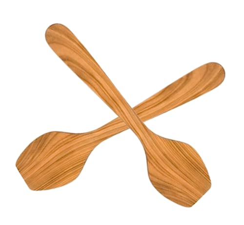 Teemando® 2 X eleganter Wok-Wender geschwungen aus edlem Kirschholz, 37 cm, Wokwender von Teemando
