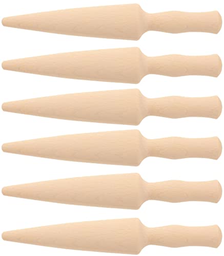 Teemando® 5 X Waffelhorn oder Pflanzholz aus Holz für selbstgemachte Waffelhörnchen oder Eiswaffeln von Teemando