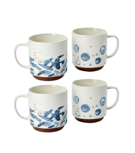 Teemando 2 X Becher Meno New Bone China, matt, mit Metallic-Auflage 2-fach sortiert, 0,4 l H 9,9 cm, Ø 8,4 cm = 4 Becher von Teemando