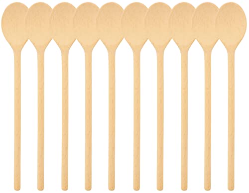 teemando® 10 X stabiler, ovaler Marken-Kochlöffel aus Holz, 25 cm, Kochlöffel zum Kochen und Backen von Teemando