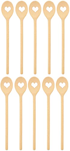 teemando® 10 X stabiler Marken-Kochlöffel aus Holz mit Herz, 30 cm, ovaler Kochlöffel zum Kochen und Backen, unkaputtbar bei normaler Anwendung von Teemando