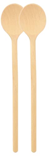 teemando® 2 X runder Marken-Kochlöffel aus Holz, 16 cm, Kochlöffel zum Kochen und Backen von Teemando