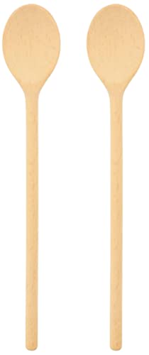 teemando® 2 X stabiler Marken-Kochlöffel aus Holz, 30 cm, ovaler Kochlöffel zum Kochen und Backen, garantiert unkaputtbar bei normaler Anwendung von Teemando