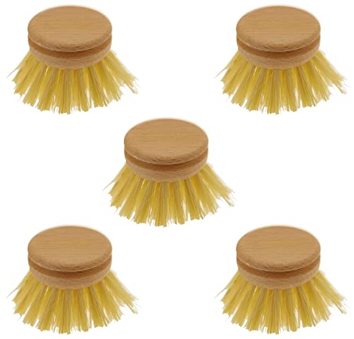 teemando® 5 X Ersatzkopf für Marken-Spülbürste 24 cm, großer Kopf 5,3 cm von Teemando