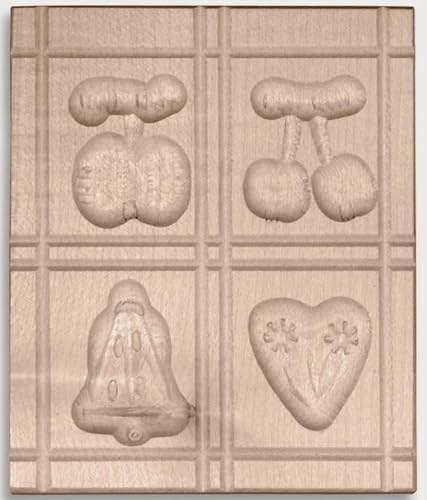 Teemando® Ausstechgebäckform, Spekulatiusform, 4 Bilder aus Holz 11 cm von Teemando
