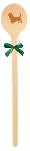 teemando® Marken-Kochlöffel aus Holz mit Lasergravur Motiv Dackel und Schleife, Handmade aus Deutschland, Grillen, Kochen, Familie, Geschenkidee, Weihnachten von Teemando