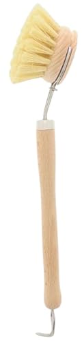 teemando® Marken Spülbürste aus Holz, 24 cm, 5,3 cm großer Bürstenkopf zum Wechseln von Teemando