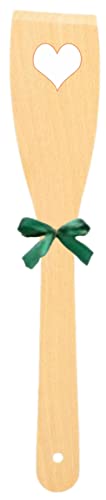 teemando® Pfannenwender mit Herz und Schleife, 30 cm, Naturprodukt aus Buchenholz von Teemando