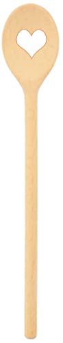 teemando® stabiler Marken-Kochlöffel aus Holz mit Herz, 30 cm, ovaler Kochlöffel zum Kochen und Backen, unkaputtbar bei normaler Anwendung von Teemando