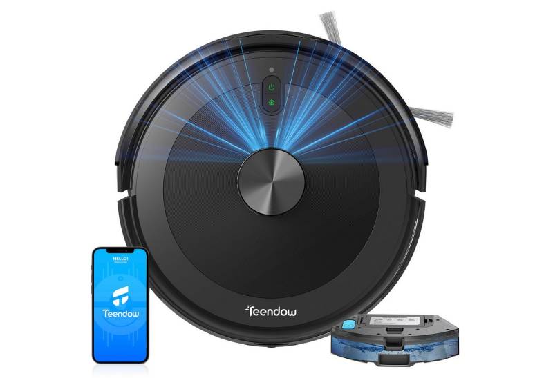 Teendow Saugroboter Saugroboter LiDAR Trocken- und Nasssaugroboter,4500Pa, 150Min 500W, ohne Bag, Akku,Sprachsteuerung,4500 Pa,1290m² von Teendow