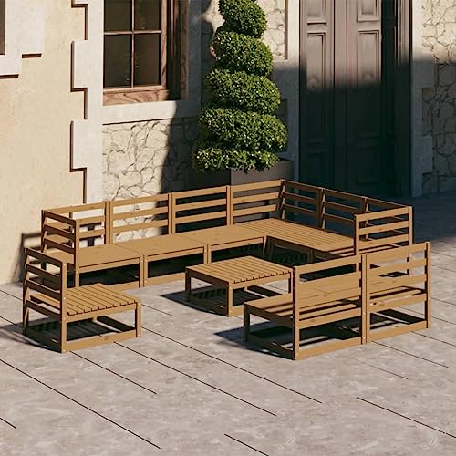 10-TLG. Garten-Lounge-Set, Honigbraun Massivholz Kiefer, Robustes Outdoor-Möbelset für Terrasse & Balkon, langlebiges Patio-Sofa-Set 10-TLG. Garten-Lounge-Set, Honigbraun Massivholz Kiefer, Robustes Outdoor-Möbelset für Terrasse & Balkon, langlebiges Patio-Sofa-Set von Teenpull
