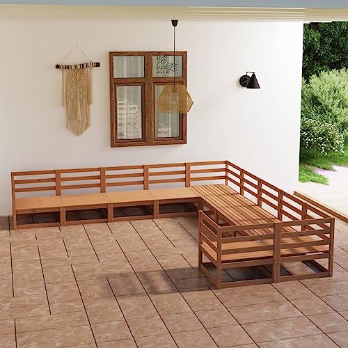 10-TLG. Garten-Lounge-Set Massivholz Kiefer, Honigbraun, Modulares Outdoor Patio Möbelset für Garten, Balkon und Terrasse 10-TLG. Garten-Lounge-Set Massivholz Kiefer, Honigbraun, Modulares Outdoor Patio Möbelset für Garten, Balkon und Terrasse von Teenpull