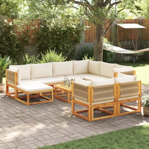 10-TLG. Gartensofa-Set mit Kissen Holz Akazie & Seil, Modulares Outdoor Lounge Möbel mit Abnehmbaren Bezügen für Terrasse Balkon 10-TLG. Gartensofa-Set mit Kissen Holz Akazie & Seil, Modulares Outdoor Lounge Möbel mit Abnehmbaren Bezügen für Terrasse Balkon von Teenpull