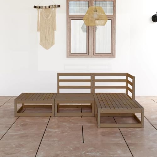 4-TLG. Garten-Lounge-Set Honigbraun Massivholz Kiefer, modular erweiterbar, für Terrasse, Balkon & Garten 4-TLG. Garten-Lounge-Set Honigbraun Massivholz Kiefer, modular erweiterbar, für Terrasse, Balkon & Garten von Teenpull