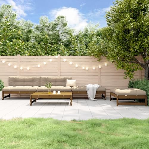 5-TLG. Garten-Lounge-Set Honigbraun, Massivholz Kiefer, Robustes Outdoor Möbel-Set für Terrasse, Balkon, gemütliche Patio-Sitzgruppe von Teenpull