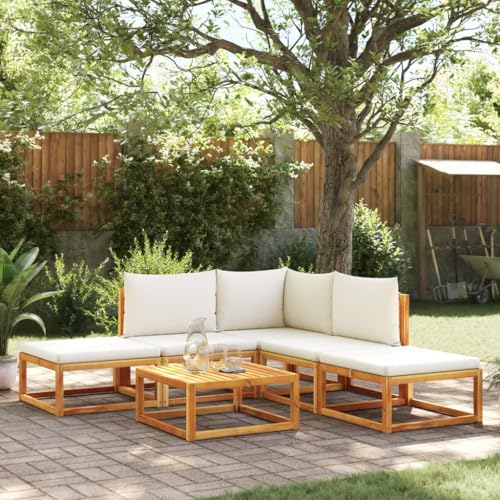 6-TLG. Gartensofa-Set Akazienholz mit Seilgeflecht, Modulares Lounge Ecksofa für Terrasse & Garten, Inklusive Cremeweißer Kissen mit Abnehmbaren Bezügen, Robuste Outdoor Sitzgruppe 6-TLG. Gartensofa-Set Akazienholz mit Seilgeflecht, Modulares Lounge Ecksofa für Terrasse & Garten, Inklusive Cremeweißer Kissen mit Abnehmbaren Bezügen, Robuste Outdoor Sitzgruppe von Teenpull