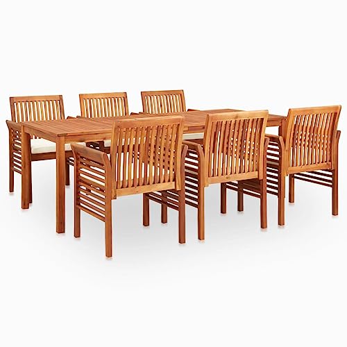 7-TLG. Garten-Essgruppe aus wetterfestem Massivholz Akazie, rechteckiger Esstisch & 6 Essstühle mit weichen Creme Auflagen für Terrasse, Balkon & Außenbereich 7-TLG. Garten-Essgruppe aus wetterfestem Massivholz Akazie, rechteckiger Esstisch & 6 Essstühle mit weichen Creme Auflagen für Terrasse, Balkon & Außenbereich von Teenpull