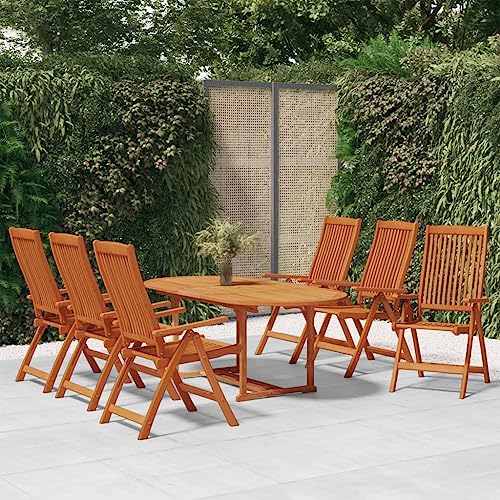 7-TLG. Garten-Essgruppe ausziehbar, Massivholz Eukalyptus, Outdoor Esszimmerset mit 6 verstellbaren Stühlen und Schirmloch für Terrasse, Balkon, Garten 7-TLG. Garten-Essgruppe ausziehbar, Massivholz Eukalyptus, Outdoor Esszimmerset mit 6 verstellbaren Stühlen und Schirmloch für Terrasse, Balkon, Garten von Teenpull