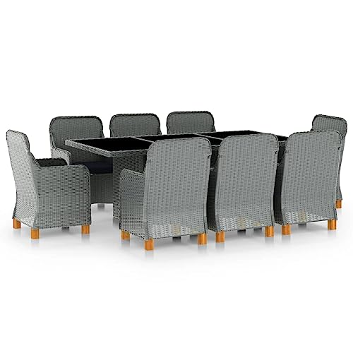 9-TLG. Garten-Essgruppe Poly Rattan Hellgrau mit abnehmbaren Auflagen, langlebiges Outdoor Möbelset für Terrasse, Balkon, Essbereich 9-TLG. Garten-Essgruppe Poly Rattan Hellgrau mit abnehmbaren Auflagen, langlebiges Outdoor Möbelset für Terrasse, Balkon, Essbereich von Teenpull