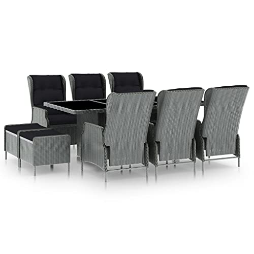 9-TLG. Garten-Essgruppe aus rundem Poly-Rattan, Hellgrau, mit verstellbaren Sesseln und Auflagen für Terrasse, Balkon, Außenbereich, Modernes Design 9-TLG. Garten-Essgruppe aus rundem Poly-Rattan, Hellgrau, mit verstellbaren Sesseln und Auflagen für Terrasse, Balkon, Außenbereich, Modernes Design von Teenpull