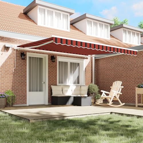 Automatische Einziehbare Markise Anthrazit 350x250 cm, Wasserdichter Sonnenschutz für Terrasse Garten, UV-Beständiges Rechteckiges Vordach von Teenpull
