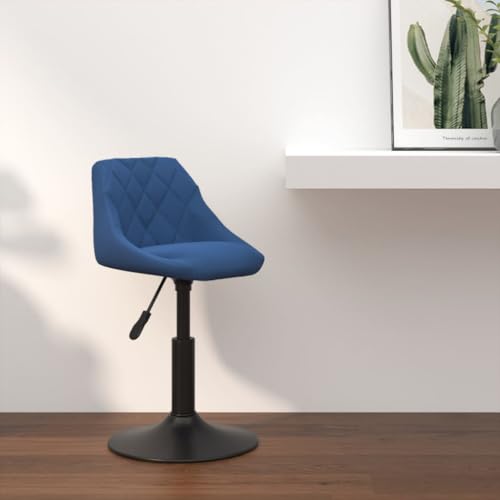 Blue Velvet Swivel Bar Stools Set for Kitchen Counter Dining Room, Adjustable Tall Back Barstool Chairs for Island Table von Teenpull