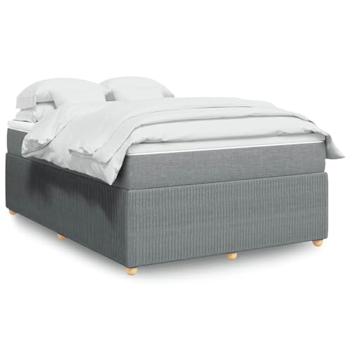 Boxspringbett 140x190 cm, Hellgrau gepolstertes Bettrahmen Komplettset aus Polyester Stoff, inkl. Taschenfederkern Matratze & Topper, stabiles Schlafzimmer Möbel für optimalen Schlafkomfort Boxspringbett 140x190 cm, Hellgrau gepolstertes Bettrahmen Komplettset aus Polyester Stoff, inkl. Taschenfederkern Matratze & Topper, stabiles Schlafzimmer Möbel für optimalen Schlafkomfort von Teenpull