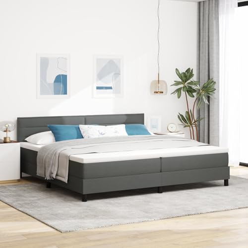 Boxspringbett 200x200 cm, Dunkelgrau Stoff, mit Matratze & Topper, Modernes Design, Robuster Holzrahmen, Queen Size Schlafzimmer Möbel Boxspringbett 200x200 cm, Dunkelgrau Stoff, mit Matratze & Topper, Modernes Design, Robuster Holzrahmen, Queen Size Schlafzimmer Möbel von Teenpull