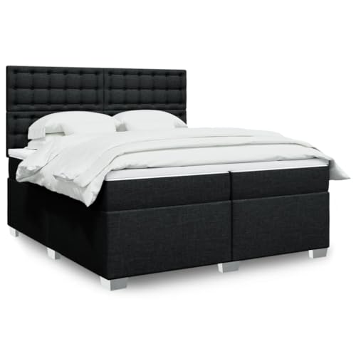 Boxspringbett 200x200 cm Schwarz Stoff, gepolstertes Kopfteil mit LED-Beleuchtung, inklusive Matratze & Topper, höhenverstellbarer Bettrahmen für erholsamen Schlaf Boxspringbett 200x200 cm Schwarz Stoff, gepolstertes Kopfteil mit LED-Beleuchtung, inklusive Matratze & Topper, höhenverstellbarer Bettrahmen für erholsamen Schlaf von Teenpull
