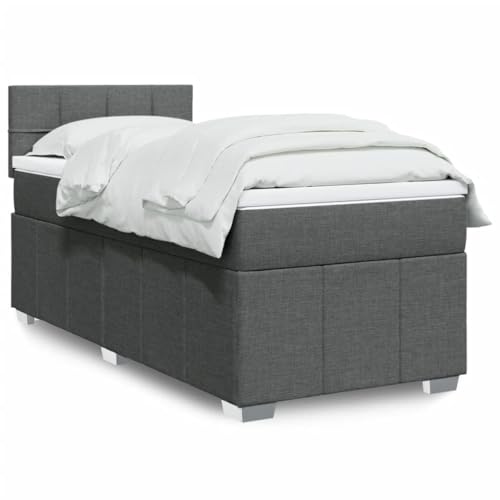Boxspringbett Dunkelgrau Stoff Polsterbett 100x200 cm inkl. Taschenfederkern Matratze & Topper, höhenverstellbares Kopfteil, Robustes Bettrahmen Möbel Set für erholsamen Schlaf & Komfort Boxspringbett Dunkelgrau Stoff Polsterbett 100x200 cm inkl. Taschenfederkern Matratze & Topper, höhenverstellbares Kopfteil, Robustes Bettrahmen Möbel Set für erholsamen Schlaf & Komfort von Teenpull