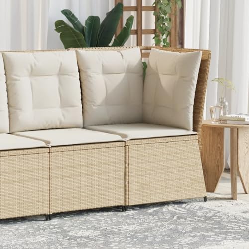 Garten-Ecksofa mit Kissen Beige Poly Rattan, UV-beständig, 67x67x95 cm, Komfortables Lounging für Terrasse & Balkon Garten-Ecksofa mit Kissen Beige Poly Rattan, UV-beständig, 67x67x95 cm, Komfortables Lounging für Terrasse & Balkon von Teenpull