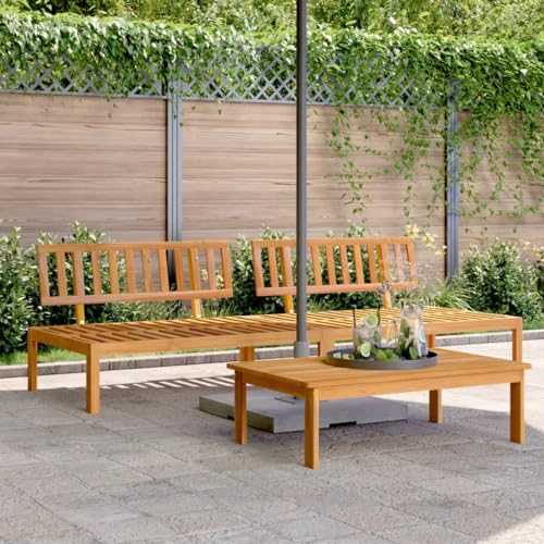 Garten-Mittelsofas aus Paletten, 2 STK. Massivholz Akazie, Ölbehandelt, 120x92x69 cm, Modulares Design für Terrasse & Outdoor-Lounge von Teenpull