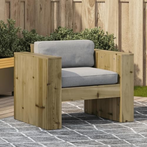 Gartensessel aus Kesseldruckimprägniertem Kiefernholz, 79x60x62 cm, Robuster Outdoor Gartenstuhl für Terrasse, Balkon & Garten, Max. 110 kg Belastbarkeit von Teenpull
