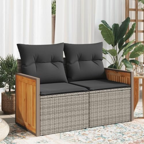 Gartensofa 2-Sitzer mit Kissen Grau aus UV-beständigem Poly Rattan, Modulares Design für Außenbereich, Terrasse, Balkon, gemütliches Lounge-Set mit Stauraum und wasserdichtem Beutel Gartensofa 2-Sitzer mit Kissen Grau aus UV-beständigem Poly Rattan, Modulares Design für Außenbereich, Terrasse, Balkon, gemütliches Lounge-Set mit Stauraum und wasserdichtem Beutel von Teenpull