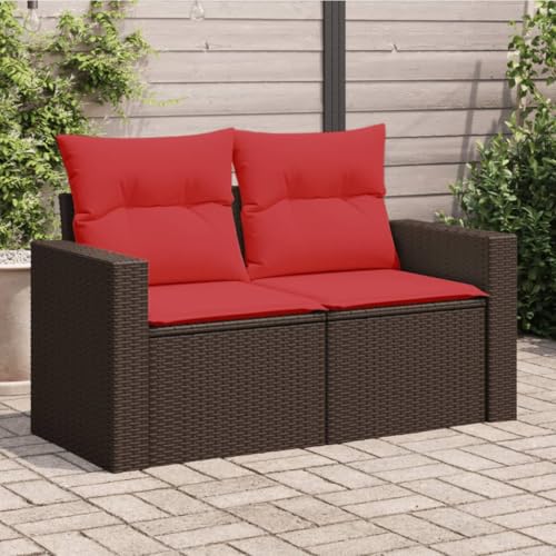 Gartensofa mit Kissen, 2-Sitzer, Braun, aus robustem Polyrattan, UV-beständig, mit Stauraum und wasserabweisender Tasche für Balkon und Terrasse Gartensofa mit Kissen, 2-Sitzer, Braun, aus robustem Polyrattan, UV-beständig, mit Stauraum und wasserabweisender Tasche für Balkon und Terrasse von Teenpull