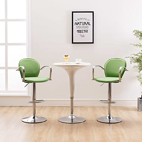 Green Faux Leather Bar Stools Set of 2, Adjustable Swivel Counter Height Chairs for Kitchen Island Dining Room von Teenpull