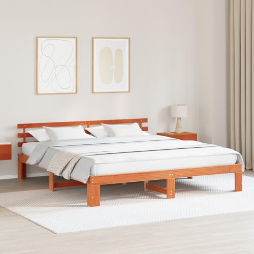 Kiefer Massivholz Bettgestell, wachsbraun, 200 x 200 cm, Robustes Doppelbett-Frame für Ihr Schlafzimmer-Platform, inklusive Latten-Support Kiefer Massivholz Bettgestell, wachsbraun, 200 x 200 cm, Robustes Doppelbett-Frame für Ihr Schlafzimmer-Platform, inklusive Latten-Support von Teenpull