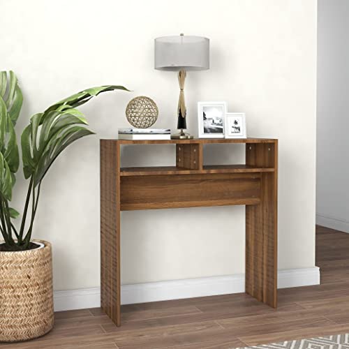 Konsolentisch Braun Eichen-Optik, Schmaler Beistelltisch für Flur, Wohnzimmer, Schlafzimmer, Praktischer Telefontisch mit Ablage, Modernes Möbelstück aus Holzwerkstoff, 78x30x80 cm Konsolentisch Braun Eichen-Optik, Schmaler Beistelltisch für Flur, Wohnzimmer, Schlafzimmer, Praktischer Telefontisch mit Ablage, Modernes Möbelstück aus Holzwerkstoff, 78x30x80 cm von Teenpull