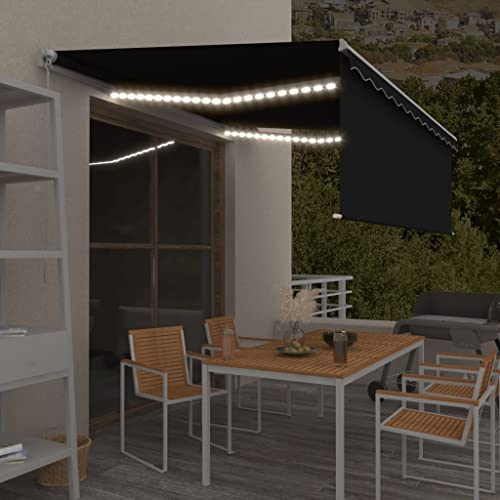 Manuelle Einziehbare Markise mit Rollo & LED-Beleuchtung, 4,5x3 m Anthrazit, Robuster Sonnenschutz für Terrasse & Garten Manuelle Einziehbare Markise mit Rollo & LED-Beleuchtung, 4,5x3 m Anthrazit, Robuster Sonnenschutz für Terrasse & Garten von Teenpull