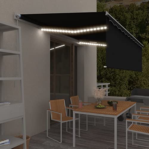 Manuelle Einziehbare Markise mit Rollo & Solar-LED, 5x3 m Anthrazit, Robuster Sonnenschutz für Terrasse und Garten Manuelle Einziehbare Markise mit Rollo & Solar-LED, 5x3 m Anthrazit, Robuster Sonnenschutz für Terrasse und Garten von Teenpull