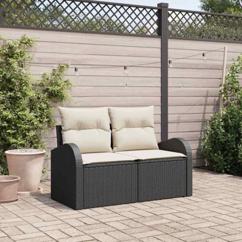 Modernes 2-Sitzer Gartensofa Schwarz aus robustem Poly-Rattan, 124 x 62 x 69 cm, UV-beständig für Terrasse und Balkon Modernes 2-Sitzer Gartensofa Schwarz aus robustem Poly-Rattan, 124 x 62 x 69 cm, UV-beständig für Terrasse und Balkon von Teenpull