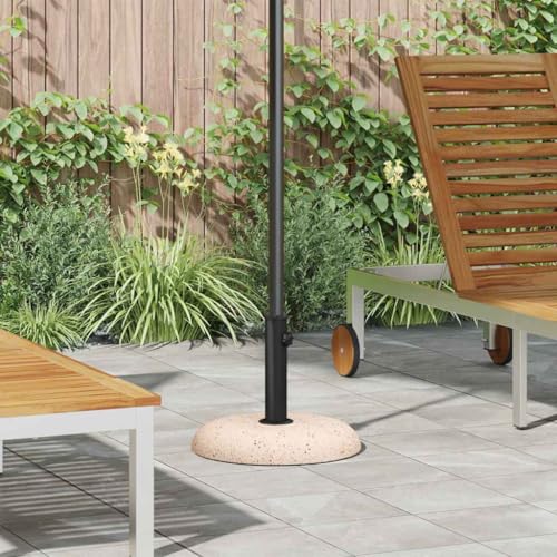 Sonnenschirmständer Gelb und Schwarz, 45x45x40 cm, Beton-Metall-Basis für Terrassen, robuster Outdoor-Schirmhalter, wetterfester Patio-Ständer für Garten und Deck von Teenpull
