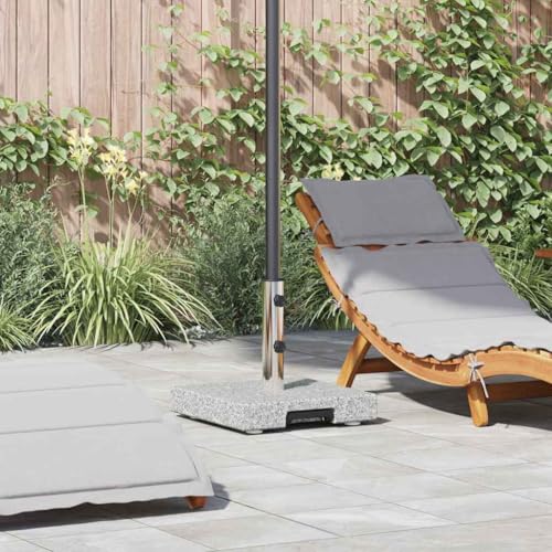 Sonnenschirmständer Grau 41x41x37 cm aus Granit, robuster Schirmfuß mit Rollen, Stabiler Outdoor-Halter für Garten und Terrasse von Teenpull