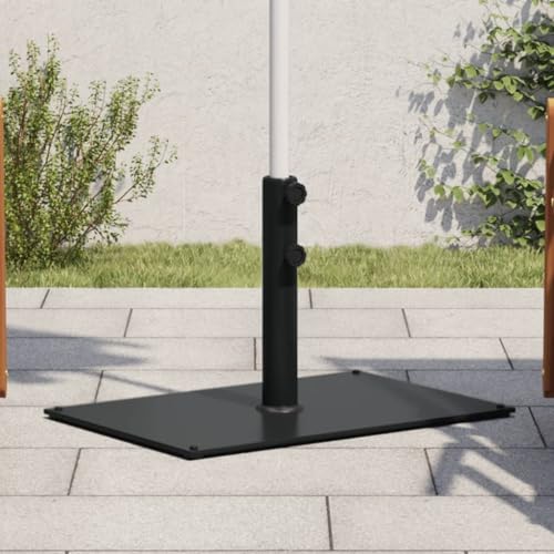 Sonnenschirmständer Rechteckig 15 kg, Dunkelgrau Stahlbasis für Garten, Terrasse, Balkon, Ø 32/38/48 mm Mast, Robuster Standfuß mit Adapter, Verstellbare Pads von Teenpull