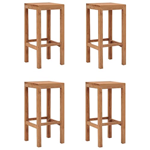 Teak Wood Bar Stools, Set of 4, Solid Hardwood Counter Height Chairs for Kitchen Island Dining Room von Teenpull