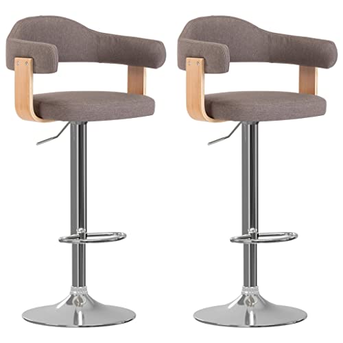 Teenpull 2 Pcs Bar Stools Set, Taupe Fabric Upholstered Counter Chairs, Adjustable Swivel Kitchen Island Seating Teenpull 2 Pcs Bar Stools Set, Taupe Fabric Upholstered Counter Chairs, Adjustable Swivel Kitchen Island Seating von Teenpull