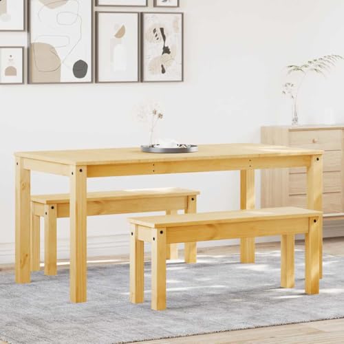 Teenpull 3-TLG. Essgruppe Panama aus massivem Kiefernholz, Honigwachs-Finish, Robustes Esszimmer-Set für Küche & Wohnzimmer Teenpull 3-TLG. Essgruppe Panama aus massivem Kiefernholz, Honigwachs-Finish, Robustes Esszimmer-Set für Küche & Wohnzimmer von Teenpull