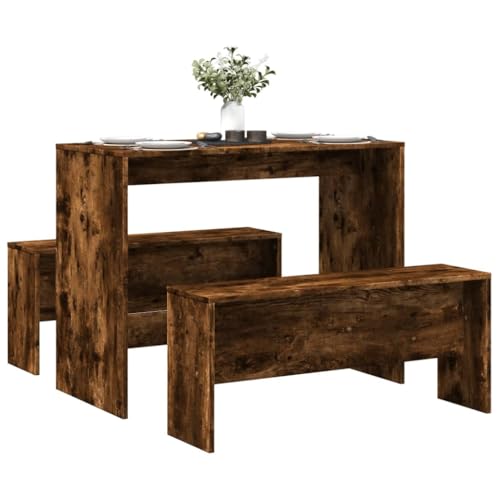 Teenpull 3-TLG. Essgruppe Räuchereiche, robuster Holzwerkstoff, Moderne Küche Esszimmer Möbel Set, Tisch, 2 Bänke, ideal für 2-4 Personen Teenpull 3-TLG. Essgruppe Räuchereiche, robuster Holzwerkstoff, Moderne Küche Esszimmer Möbel Set, Tisch, 2 Bänke, ideal für 2-4 Personen von Teenpull