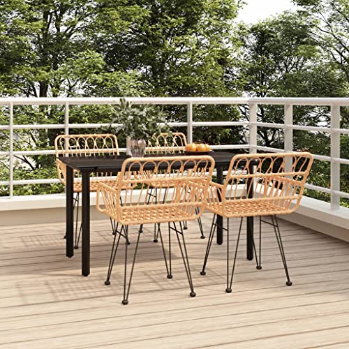 Teenpull 5-TLG. Garten-Essgruppe aus robustem Poly Rattan, 140x70cm Tisch mit Hartglasplatte, Bequeme Stühle mit Armlehnen, witterungsbeständiges Outdoor Set für Patio & Balkon Teenpull 5-TLG. Garten-Essgruppe aus robustem Poly Rattan, 140x70cm Tisch mit Hartglasplatte, Bequeme Stühle mit Armlehnen, witterungsbeständiges Outdoor Set für Patio & Balkon von Teenpull