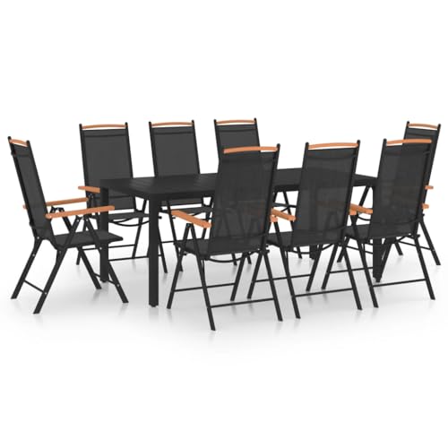 Teenpull 9-TLG. Garten-Essgruppe, Schwarz, Aluminium, verstellbare Stühle, WPC-Tischplatte, wetterfestes Patio Möbelset für Outdoor und Balkon, Komfortables Dining-Erlebnis Teenpull 9-TLG. Garten-Essgruppe, Schwarz, Aluminium, verstellbare Stühle, WPC-Tischplatte, wetterfestes Patio Möbelset für Outdoor und Balkon, Komfortables Dining-Erlebnis von Teenpull